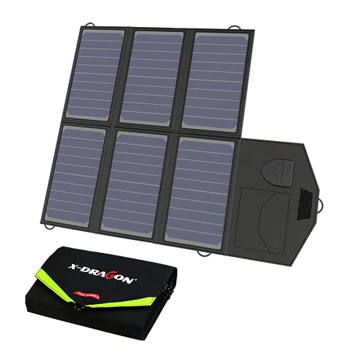 Paneles solares portátiles, panel solar plegable de 150 W/18 V con puertos  USB QC3.0 y salida de CC (10 conectores), cargador solar para centrales